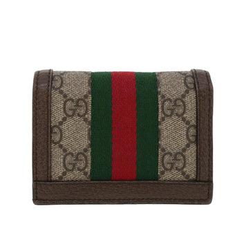 GUCCI EC Canvas Web Sherry Line Ofidia Wallet Beige Red Green 523155  yk7191