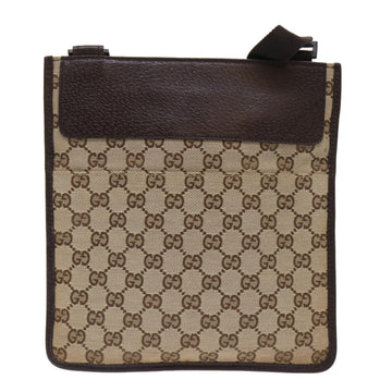 GUCCI EC Canvas Shoulder Bag Leather Beige 27639  yk7751