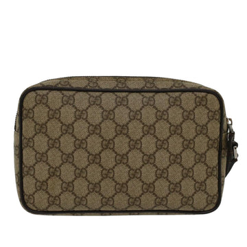 GUCCI EC Canvas Clutch Bag PVC Leather Beige 73956  yk7760