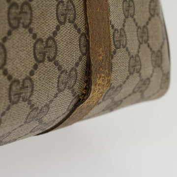GUCCI EC Canvas Web Sherry Line Boston Bag PVC Leather Beige Green  yk7856