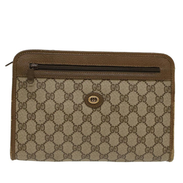 GUCCI EC Canvas Clutch Bag PVC Leather Beige  yk7935B