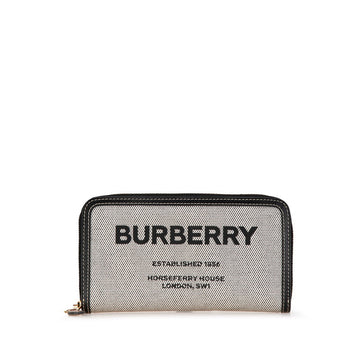 Burberry Horseferry Print Canvas Leather Long Wallet